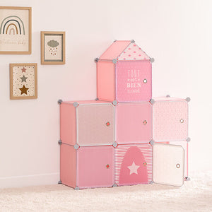 Детски шкаф за съхранение atmosphera, Розов, 7 отделения, 110 cm