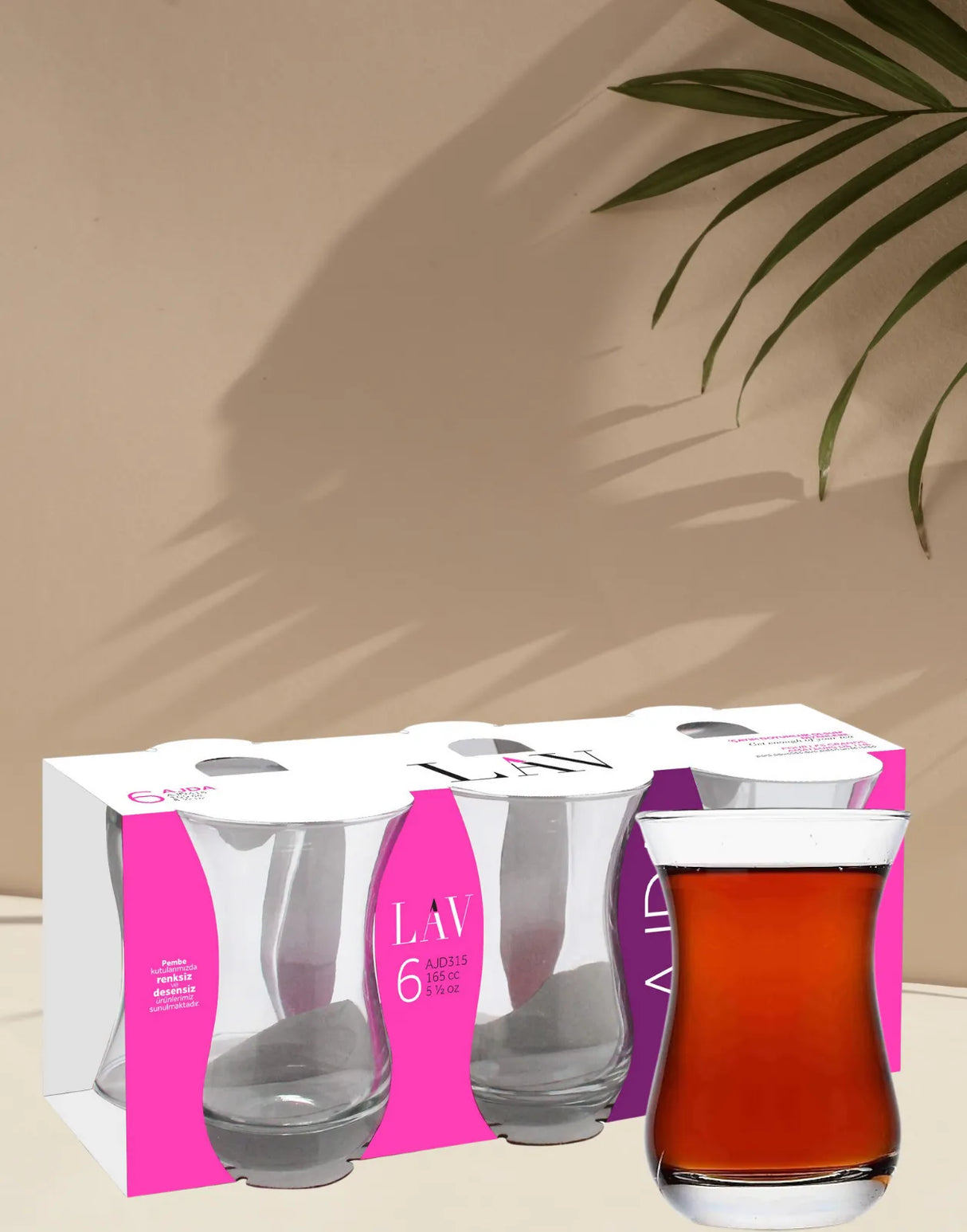 Сет чаши за турски чай LAV Ajda, 165 мл, 6 бр