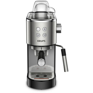 Kaфемашина Krups Virtuoso XP442C11, 15 бар, 1400 W, Технология Thermoblock, Капацитет 1 л, Сребрист/Черен