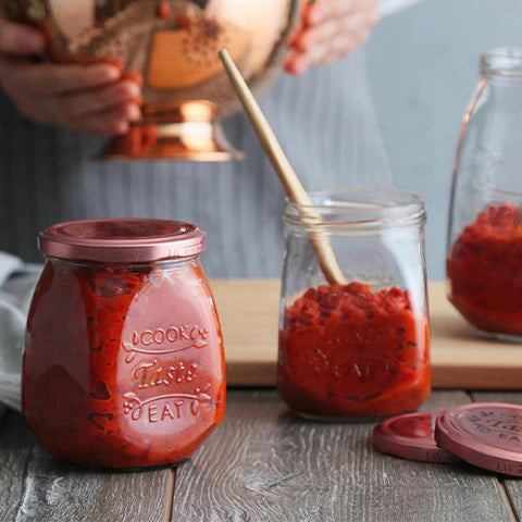 Стъклен буркан с капачка LAV Tasty, 550 мл, 12 бр