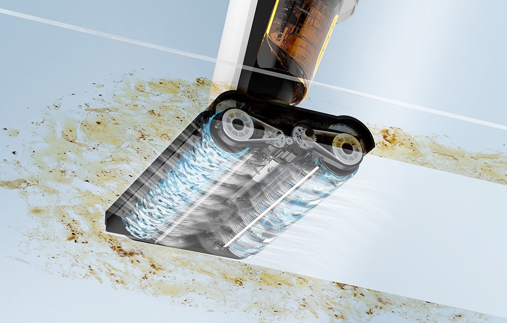 Вертикална прахосмукачка с функция за моп Deerma DEM-VX20W, 420W, Капацитет 500/600ml, IPX4, Бял