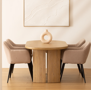 Трапезна маса Lousada, 180x90 cm, МДФ, Акациево дърво