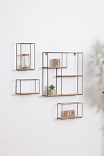 Рафт за стена atmosphera Ally, Метал и MDF, 4 броя