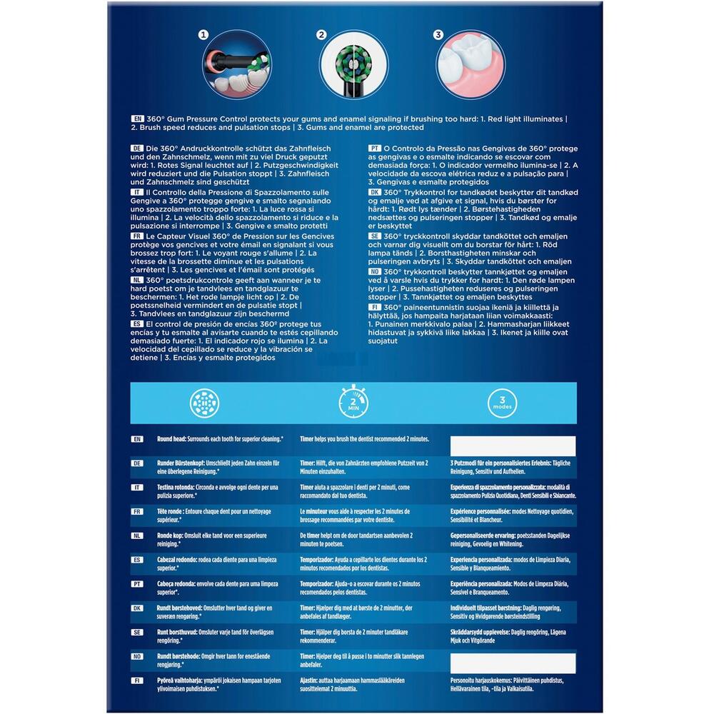 Комплект от 2 електрически четки за зъби Oral-B Pro 3-3900, Розов и Черен