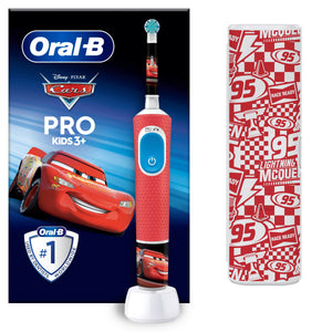 Детска електрическа четка за зъби Oral-B Vitality Pro Kids, Колите, Червен