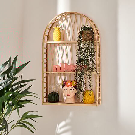 Рафт за стена atmosphera Anahi, MDF, Бамбук, 74x45 см