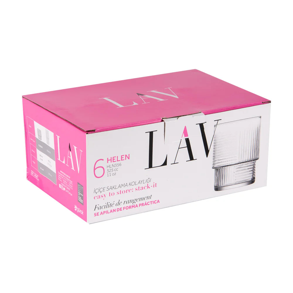 Сет чаши за уиски LAV Helen, 325 мл, 6 бр