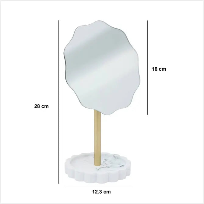 Oglindă de baie 5five Marby, 16,2x12,2x16,5 cm, Alb