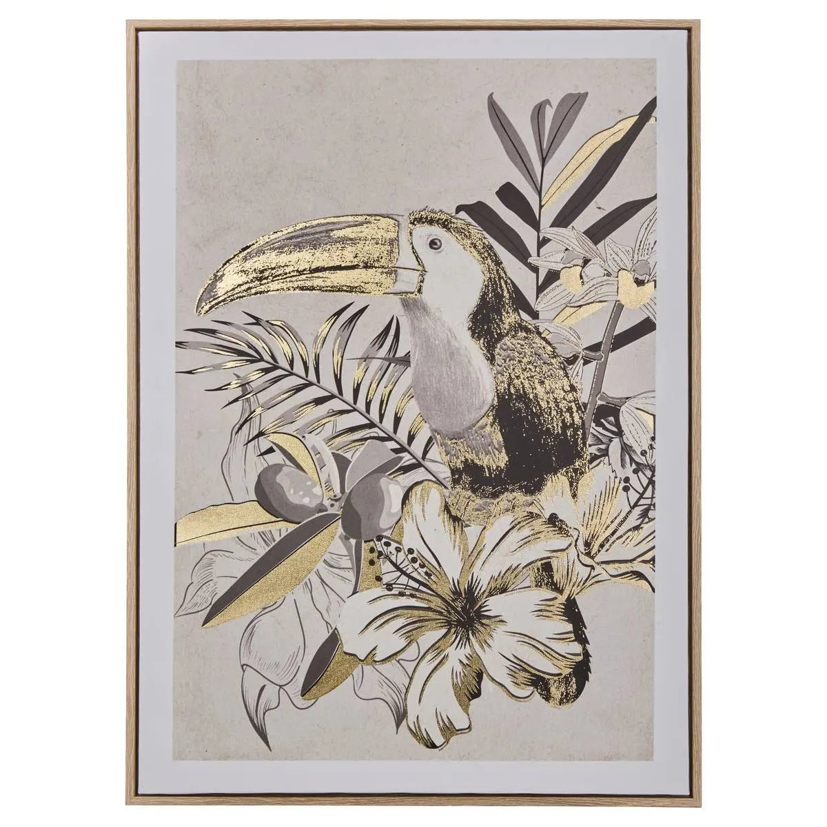 Картина atmosphera Rafi, Принт на платно 50x70 см, Тукан, Ефект алуминий