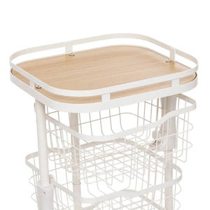 Кухненска количка 5five Balm, MDF и бял метал, 5 коша, 34.5x31x91 cm