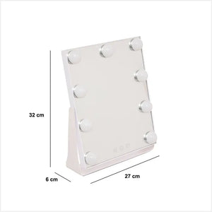 Oglindă de baie 5five Holly, LED, 27x6x32 cm, Alb