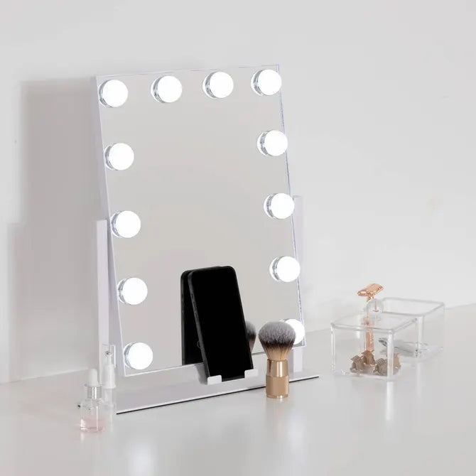 Oglindă de baie 5five Holly, LED, 35x7x43 cm, Alb