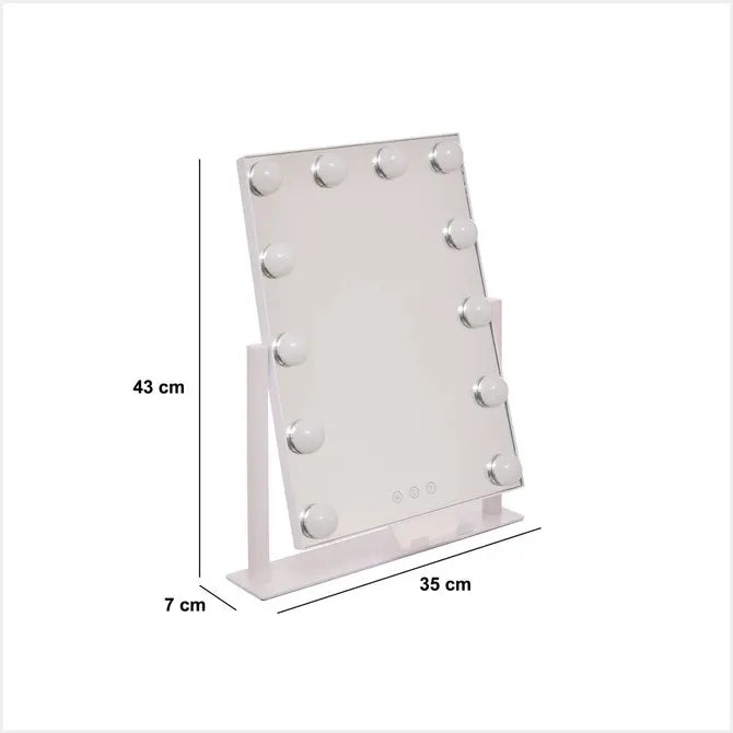 Oglindă de baie 5five Holly, LED, 35x7x43 cm, Alb