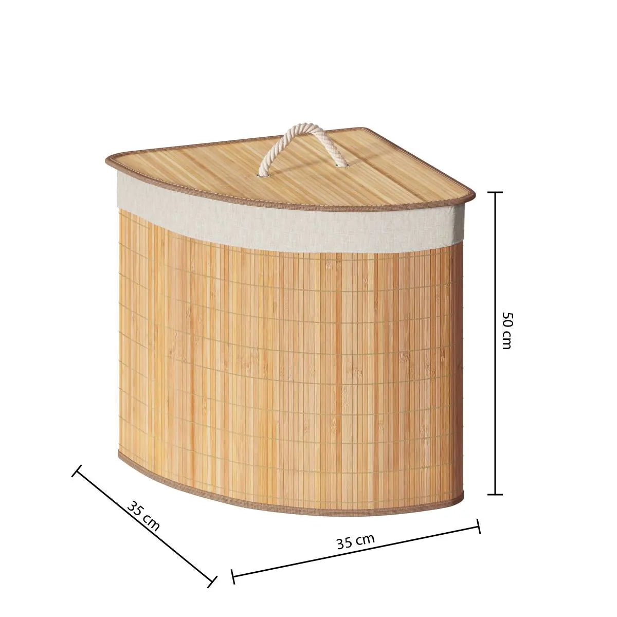 Кош за пране 5five Bambou, Ъглов, 48 l