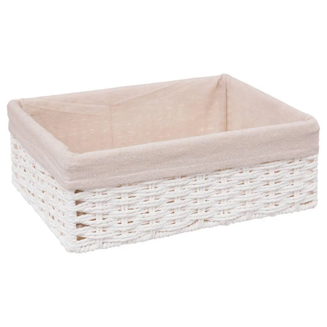 Комплект от 2 коша за съхранение 5five Costa, Хартия и памук, Бели