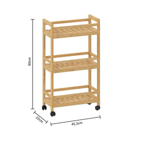Кухненска количка 5five Linha, Малка, Бамбук, 3 нива