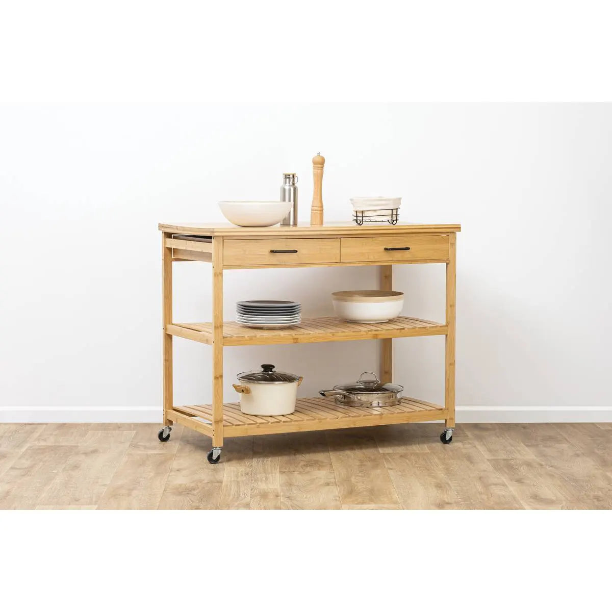 Кухненска количка 5five Linha, Бамбук, 4 нива, Kitchen Island