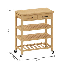 Кухненска количка 5five Linha, Голяма, Бамбук