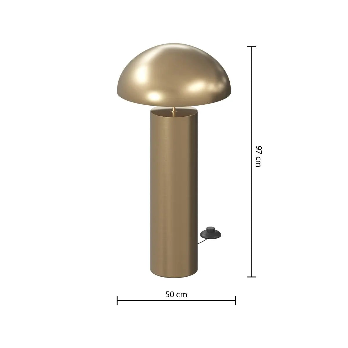 Лампион atmosphera Mushroom Cylinder, Метал, Златен, 97 cm