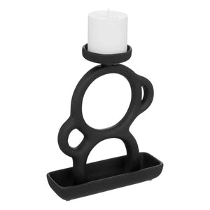 Свещник atmosphera Sab Olme, Керамика, Черен, 25 cm