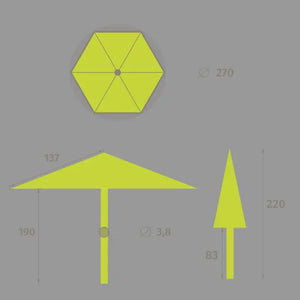 Прав накланящ се чадър Hesperide Soya, 2.7 m