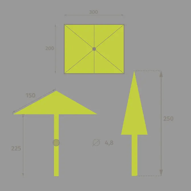 Прав накланящ се чадър Hesperide Loompa, 2x3 m