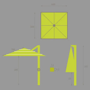 Градински чадър със странична стойка Hesperide Melhia Multi, Накланящ се
