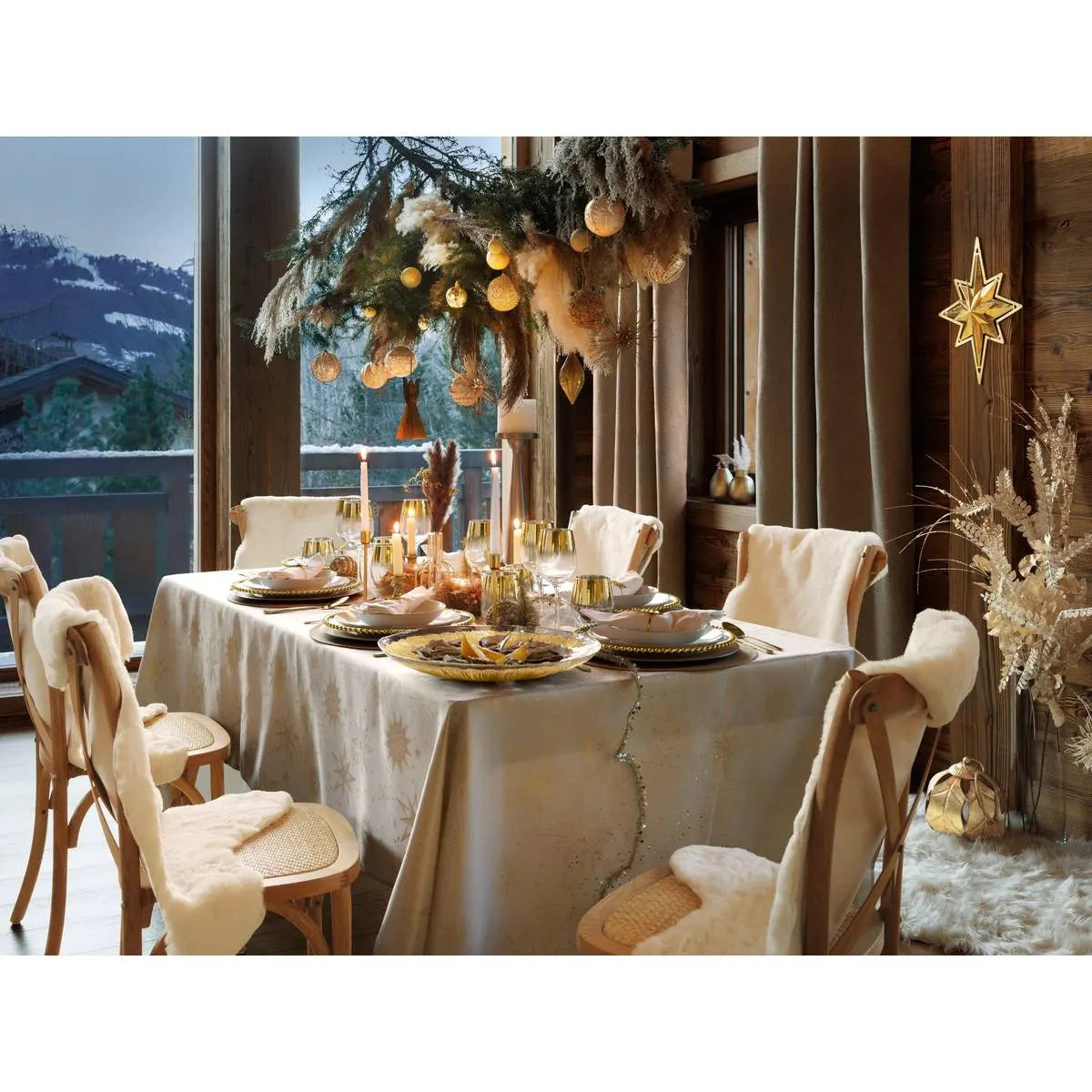 Свещник atmosphera Le Collectionneur, Метал, Златен, 41 cm