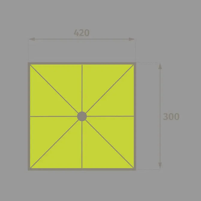 Резервно платно за чадър Hesperide Tikeo, Полиестер, Цвят Платина, 4.2x3 m