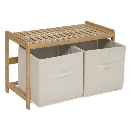 Пейка за съхранение 5five Tidy Box, 2 отделения, Бамбук