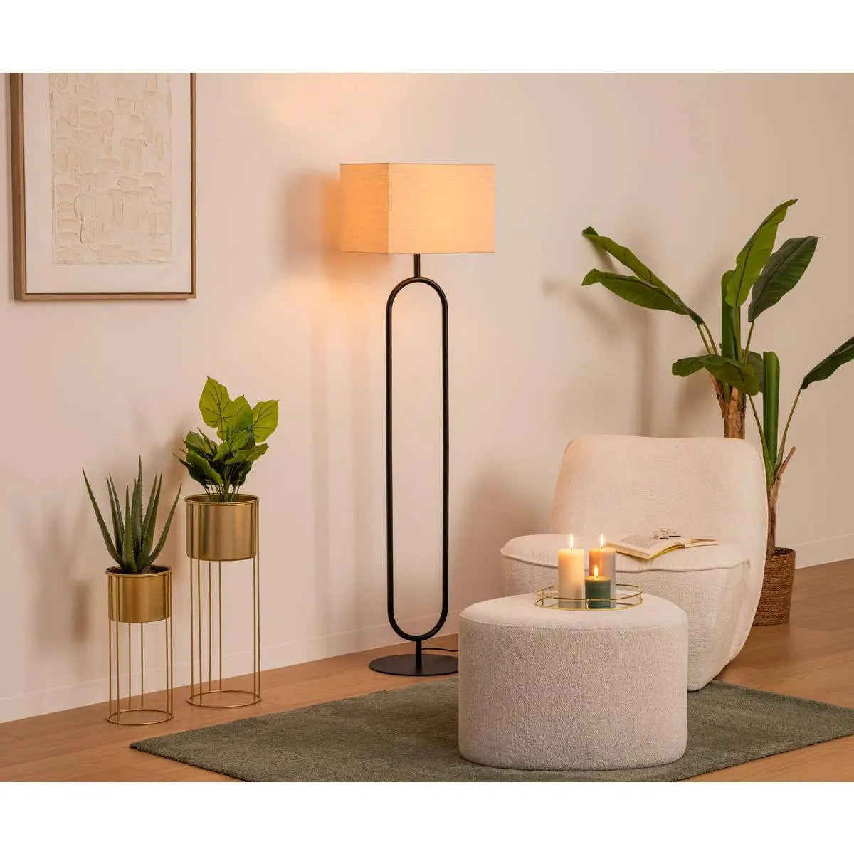 Лампион atmosphera Alec, Метал, Черен, 154 cm