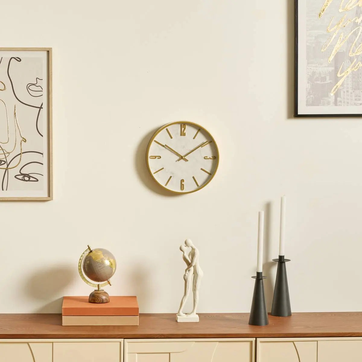 Свещник atmosphera Aut, Метал, Черен, 24 cm, 2 бр