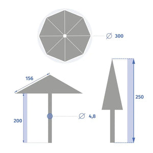 Прав накланящ се чадър Hesperide Loompa, 3 m