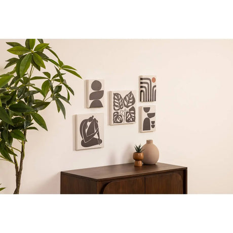 Картина с рамка atmosphera Cynthia, Абстрактен принт, Комплект 5