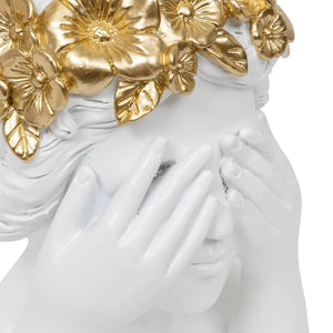 Декоративна фигура atmosphera Wild Romance, Смола, Бял, 22 cm