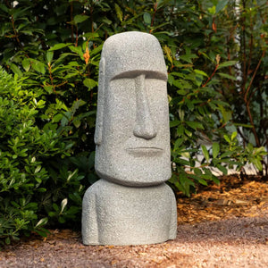 Декоративна статуя atmosphera Moai, Магнезий, Сив, 82 cm