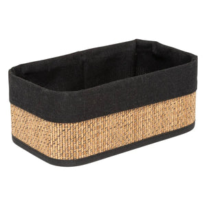 Комплект от 3 коша за съхранение 5five, Бамбук и плат, Черни