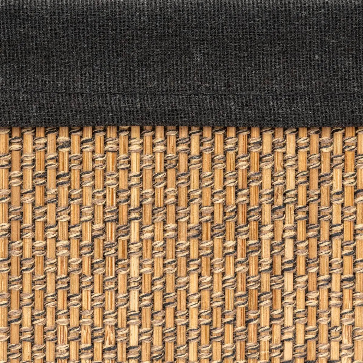 Комплект от 3 коша за съхранение 5five, Бамбук и плат, Черни