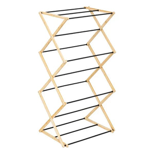 Сушилник за дрехи 5five Black Bamboo Accordion, Бамбук Бежов, 7 m