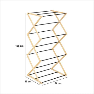 Сушилник за дрехи 5five Black Bamboo Accordion, Бамбук Бежов, 7 m
