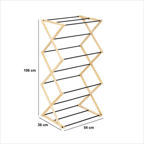 Сушилник за дрехи 5five Black Bamboo Accordion, Бамбук Бежов, 7 m