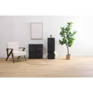 Рафт 5five Mix'n Modul, 4 отделения и 4 кутии за съхранение, 68 x 34 x 67 cm, Черен