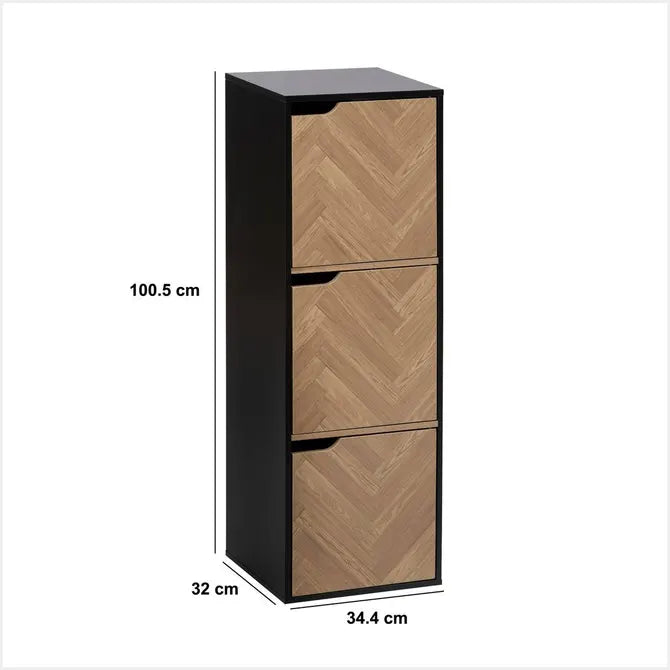 Рафт 5five Mix'n Door Chevrons, 3 отделения, Черен