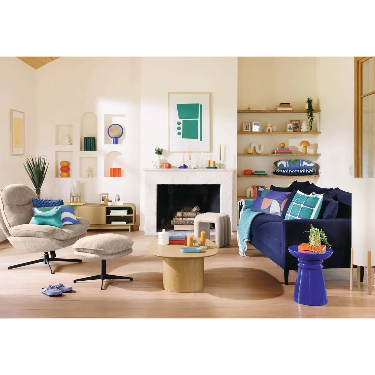 Лампион atmosphera Rafa, Дърво, Бежов, 107 cm