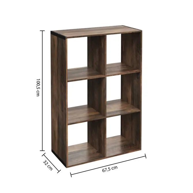Рафт 5five Mix'n Modul Industrial, 6 отделения, Дърво