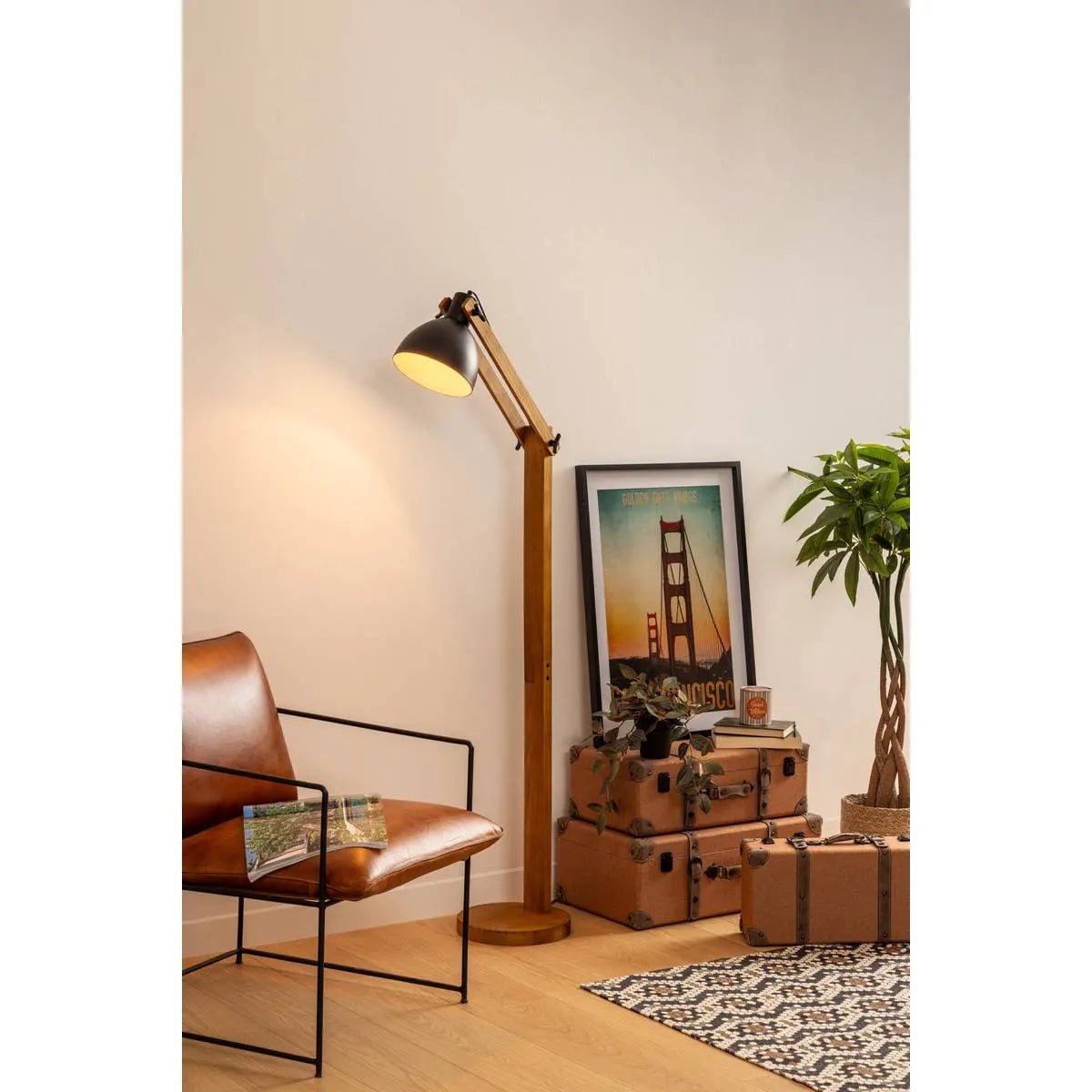 Лампион atmosphera Cuba, Дърво, Черен, 158 cm