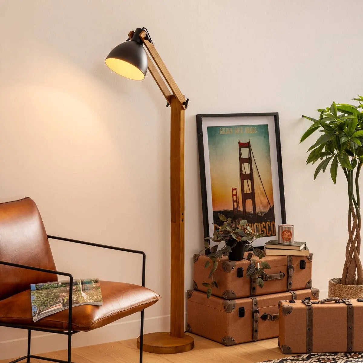 Лампион atmosphera Cuba, Дърво, Черен, 158 cm