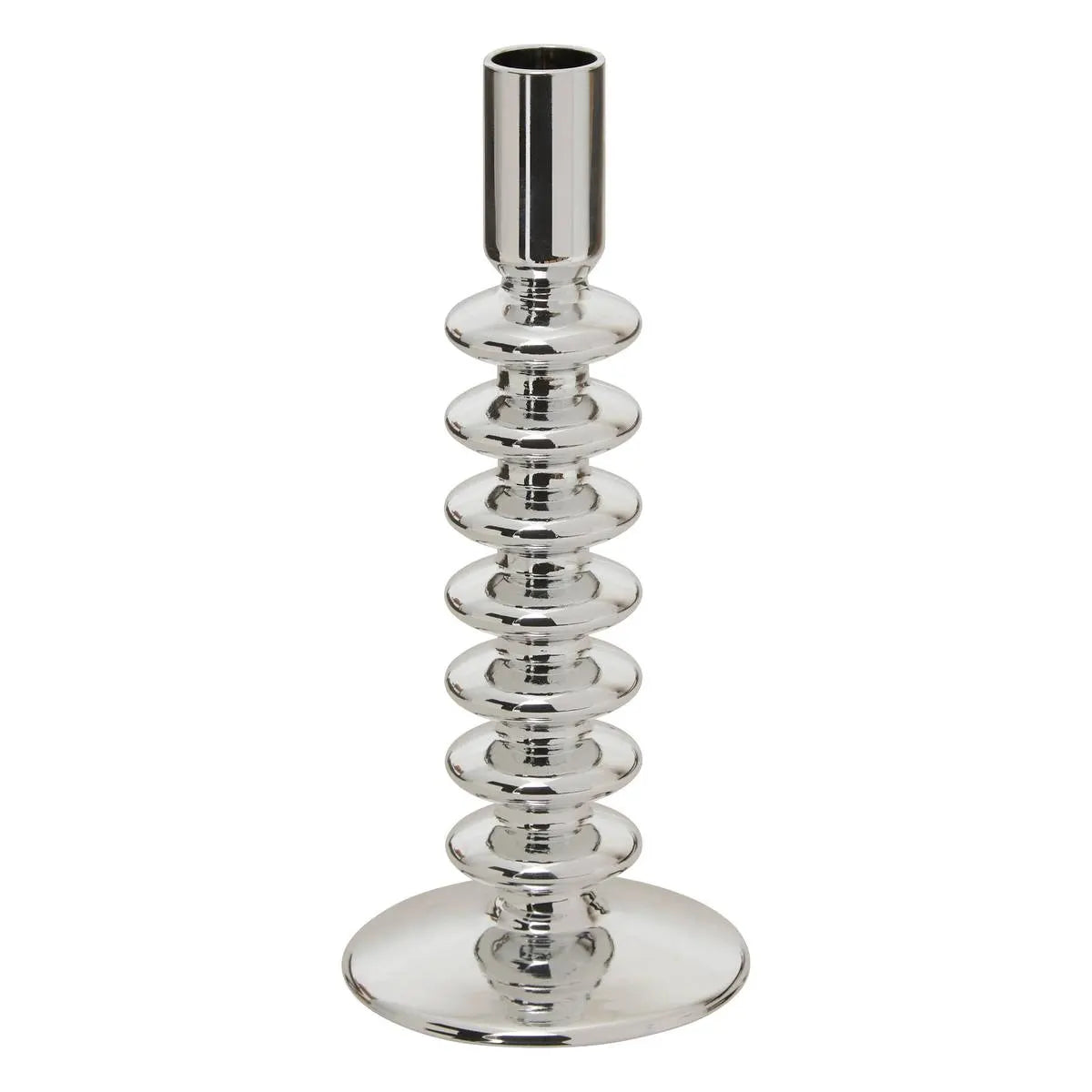 Свещник atmosphera Sky, Стъкло, Сребърен, 21.5 cm