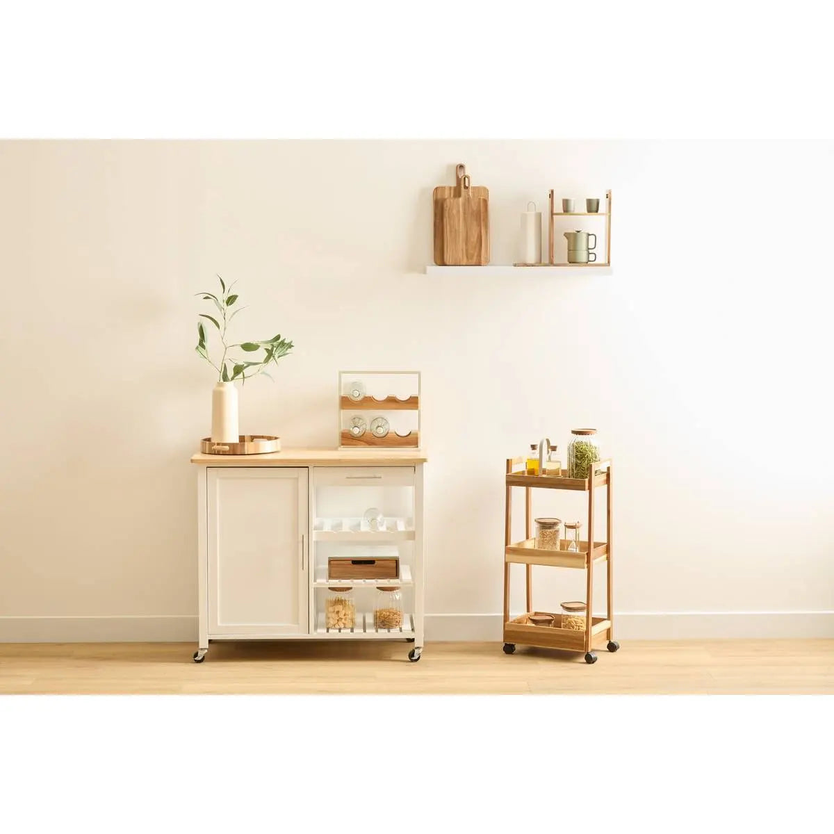 Кухненска количка 5five, Акация, 3 нива, 40x31x85 cm