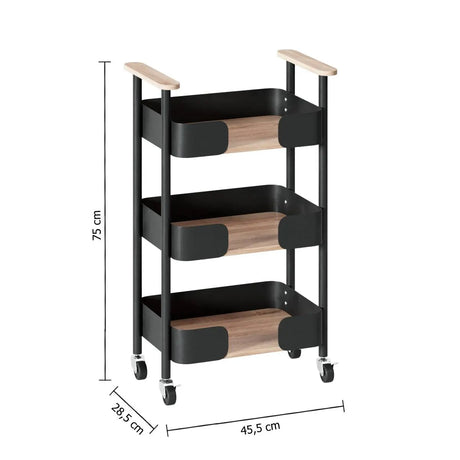 Кухненска количка 5five Blackwood, Средна, Метал и MDF